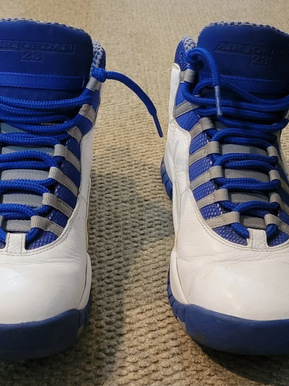 Air Jordan 10 Retro TXT Old Royal 2011 White Blue Grey 487214-107 Sz 9.5